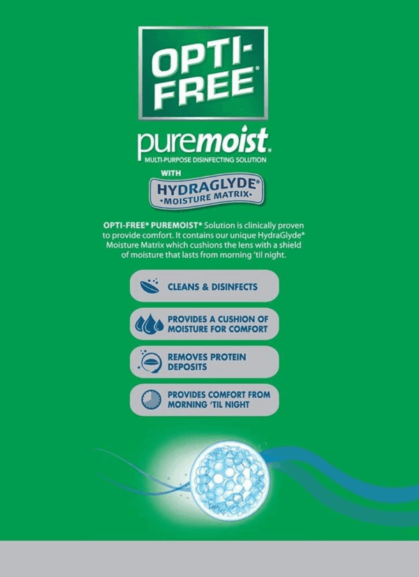Puremoist Multi-Purpose Contact Lens Cleaning and Disinfecting Solution with Lens Case, 20 Fl Oz (Pack of 2- 10Oz Bottles) - Image 5