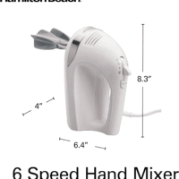 6-Speed Electric Hand Mixer with Whisk, Dough Hooks and Easy Clean Beaters, Powerful 275 Watt Motor, Snap-On Storage Case, White - Image 8
