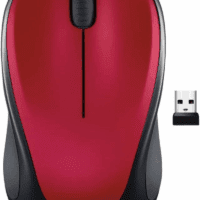 M317 Wireless Mouse, 2.4 Ghz with USB Receiver, 1000 DPI Optical Tracking, 12 Month Battery, Compatible with PC, Mac, Laptop, Chromebook - Red