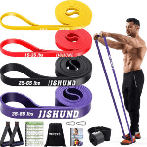 Resistance Bands Set, 4 Strengths Pull up Assistance Bands Latex Exercise Bands for Men Women, Workout Bands for Fitness Muscle Strength Training