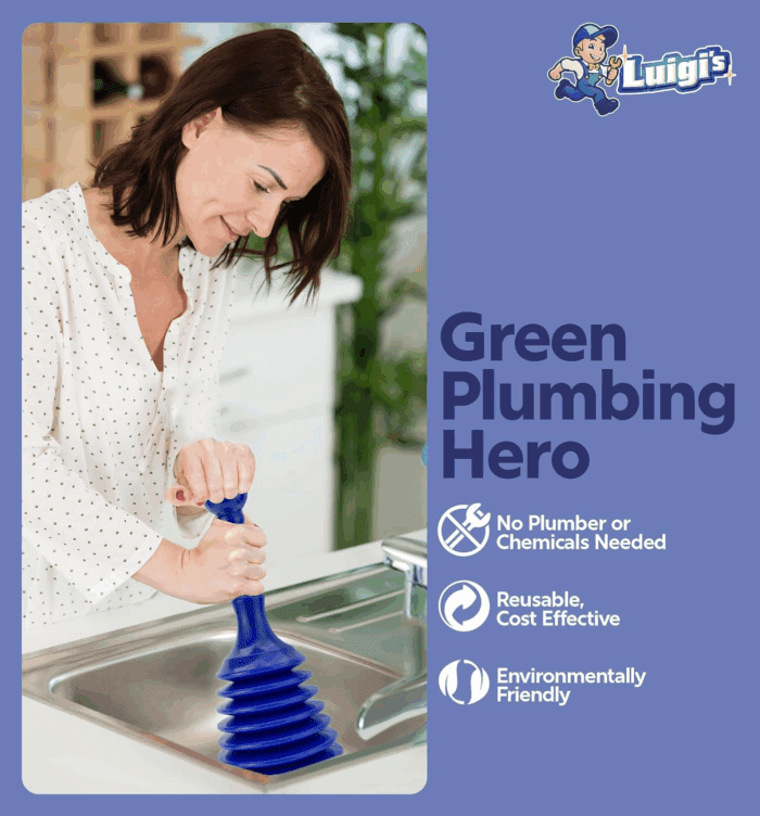 Sink and Drain Plunger for Bathrooms, Kitchens, Sinks, Baths and Showers. Small and Powerful, Commercial Style 'Plumbers Plunger' with Large Bellows - Image 7