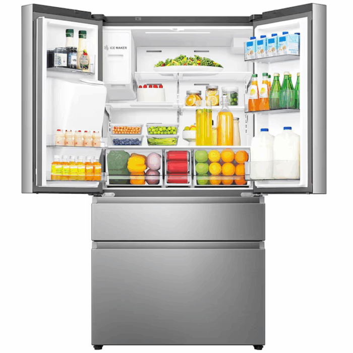Pureflat Standard-Depth 25.6-Cu Ft 4 -Door Smart Compatible French Door Refrigerator with Ice Maker with Water and Ice Dispenser ( Stainless Steel ) ENERGY STAR Certified - Image 2