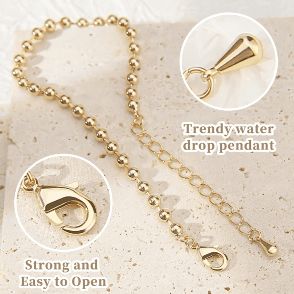 Extra Large Anklets for Women Large Ankle, 14K Real Gold Dainty Anklets for Women Waterproof, 10"+2" Adjustable Large Ankle Bracelets for Women plus Size, Ankle Bracelets for Women Trendy - Image 7
