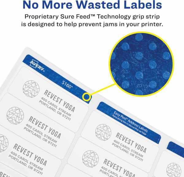 Matte White round Labels, Sure Feed Technology, Permanent Adhesive, 1-1/2", 400 Labels (8293) - Image 4