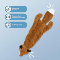2-In-1 Stuffless Squeaky Dog Toys with Soft, Durable Fabric for Small, Medium, and Large Pets, No Stuffing for Indoor Play, Holds a Plastic Bottle - Fox, Large - Image 2