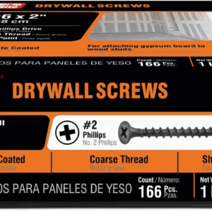 2CDWS1#6 X 2 Phillips Bugle Head Coarse Thread Sharp Point Drywall Screw, 1Lb Box