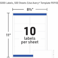 Printable Shipping Labels with Sure Feed, 2" X 4" Customizable Stickers, White, 5,000 Blank Mailing Labels for Laser Printers, Great for Mailing, Shipping, and More (95910) - Image 5