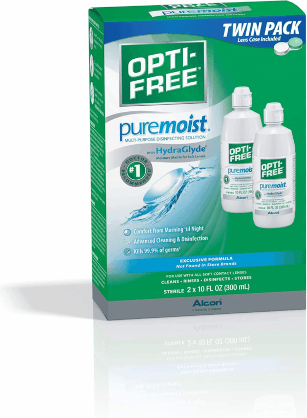 Puremoist Multi-Purpose Contact Lens Cleaning and Disinfecting Solution with Lens Case, 20 Fl Oz (Pack of 2- 10Oz Bottles) - Image 4