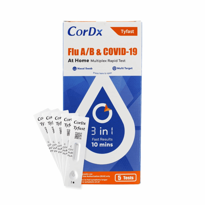Tyfast 10 Mins Flu A/B & Covid 19 Multiplex Rapid Test, Results in 10 Minutes—Precision Skip the 15 Wait, FDA Authorized, at Home 3 in 1 Combo Kit, 5 Tests, Use-Friendly & No Discomfort - Image 2