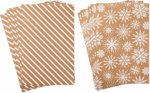 Medium Christmas Gift Boxes with Lids (12 Shirt Boxes, 3 Designs: Navy Snowflakes, Gold Trees, Peace on Earth) for Christmas, Hanukkah, Holiday Parties - Image 5