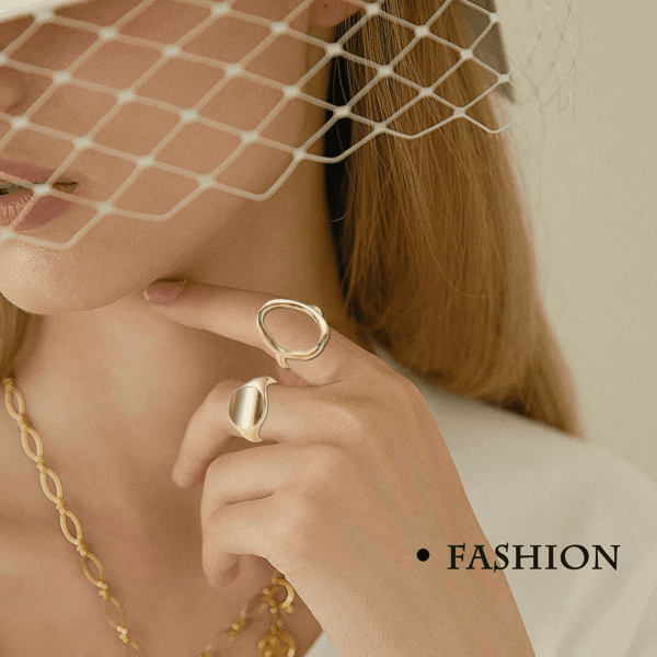 10PCS Gold Dome Chunky Rings for Women 18K Gold Plated Braided Twisted round Signet Rings Adjustable Open Ring Band Statement Jewelry Size 7-9 - Image 2