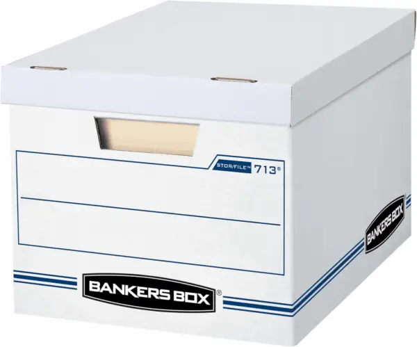 12 Pack Standard Duty File Storage Boxes, Standard Assembly, Removable Lid, Letter/Legal (0071301)