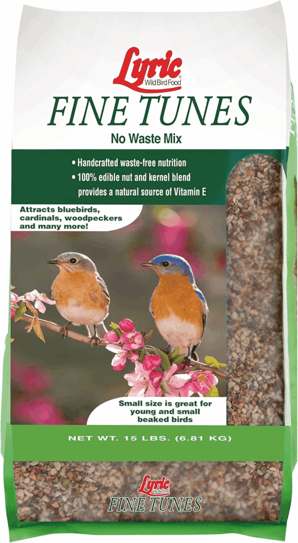Fine Tunes Wild Bird Seed - No Waste Bird Food Mix - Attracts Bluebirds, Finches, Chickadees & More - 15 Lb. Bag - Image 9
