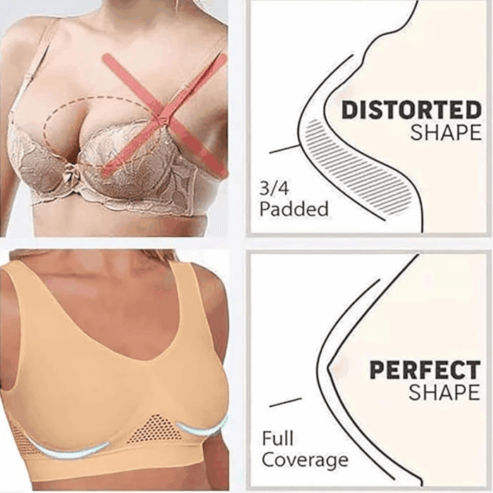 Breathable Anti-Sagging Sports Bra for Women plus Size Wireless Bras with Cooling Lift-Up Air Tech Mesh High Support - Image 6