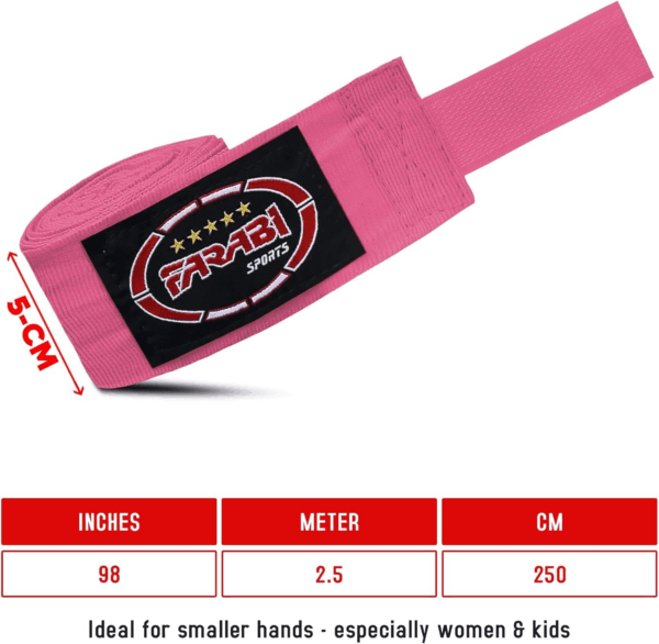 FARABI Kids Boxing Hand Wraps 2.5 Meters Junior Hand Wraps Boxing Hand Wraps Muay Thai Hand Wraps MMA Boxing Hand Wraps Men Boxing Hand Wraps Kids Boxing Hand Wraps Inner Gloves - Image 6