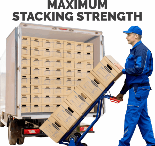 Small Classic Moving Box 10 Pack, Reinforced Handles, Tape-Free Assembly, Box with Lid, 15-In X 12-In X 10-In (7714901) - Image 3