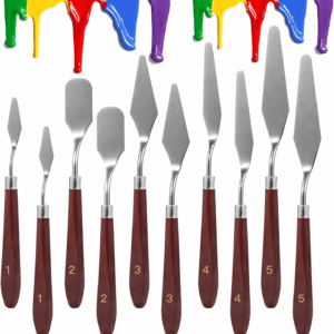 10PCS Palette Knife, Stainless Steel Painting Knife Set, Flexible Spatula Pallet Knife, Metal Artist Knives, Oil Painting Accessories Color Mixing Scraper for Oil, Canvas, Acrylic Painting by