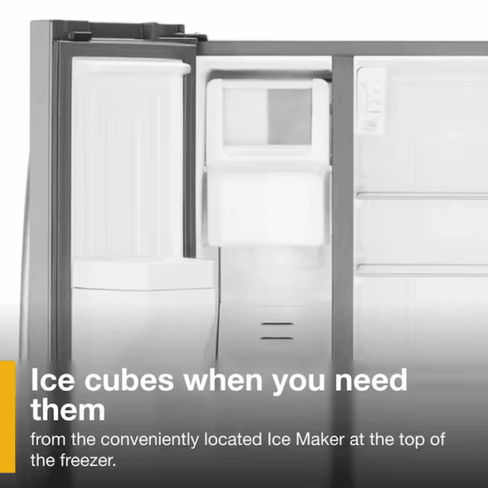 24.6-Cu Ft Side-By-Side Refrigerator with Ice Maker ,Water and Ice Dispenser ( Fingerprint Resistant Stainless Steel ) - Image 8