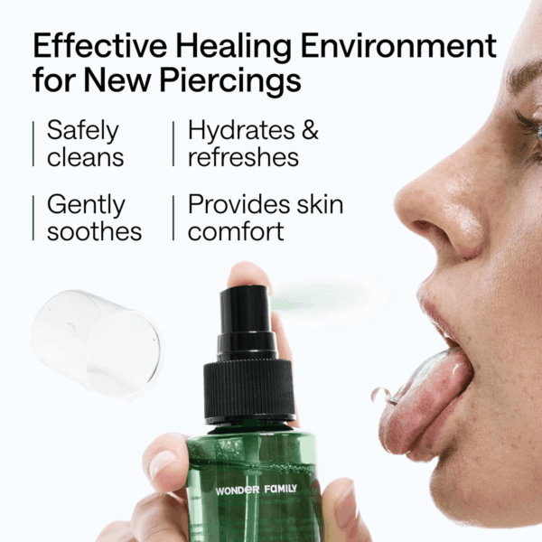 Piercing Aftercare Spray - Sterile Saline Solution for Piercings with Panthenol & Tea Tree Oil for Piercing Bumps - Lip, Body, Nose Rings, & Ear Piercing Cleaner - Keloid Bump Removal for Piercings - Image 3