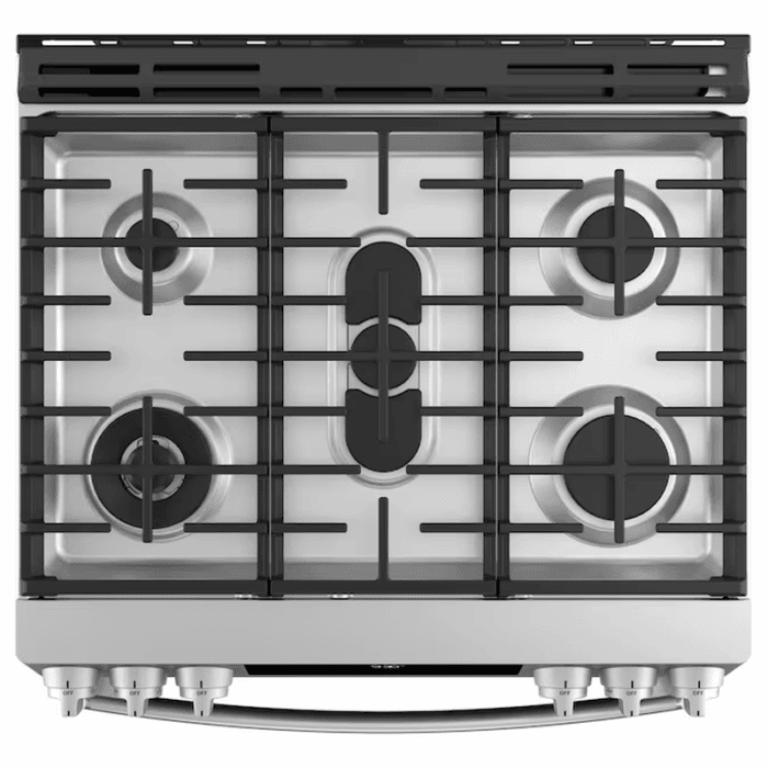 Profile 30-In 5 Burners 5.6-Cu Ft Air Fry Convection Oven Slide-In Natural Gas Ran ( Finrprint-Resistant Stainless Steel ) - Image 10