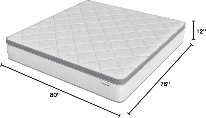 King Mattress, 12 Inch Hybrid Mattress King with Comfort Foam, Innerspring Pillow Top King Mattress in a Box, King Size Mattress for Pressure & Pain Relief, Soft Feel but Supportive - Image 2