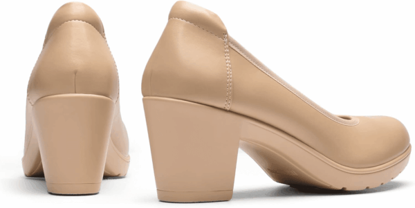 Women'S Chunky Closed Toe Low Block Heels Work Pumps Comfortable round Toe Dress Wedding Shoes - Image 7