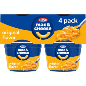Kraft Original Mac & Cheese Macaroni and Cheese Dinner, 4 Ct Pack, 2.05 Oz Cups