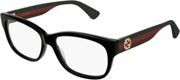GG 0278O 011 Black Plastic Rectangle Eyeglasses 55Mm, 55-15-145