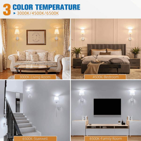 Battery Operated Wall Sconce Set of 2,Brushed Nickel Rechargeable Wall Lights with 5200Mah Dimmable Detachable Bulbs and Remote, 10 Colors Wireless Sconces for Bedroom Living Room Hallway - Image 4
