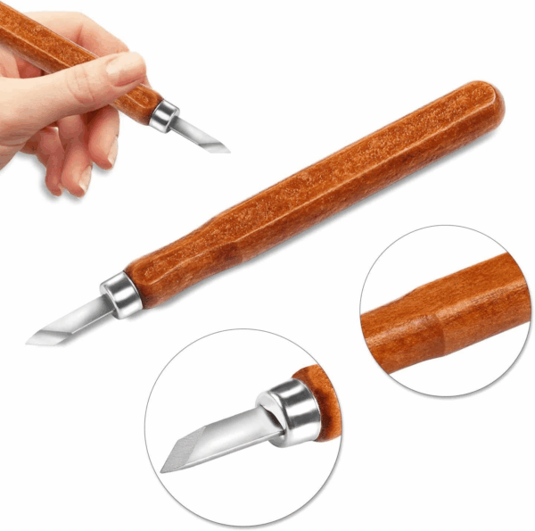 Wood Carving Knife Set - 20 PCS Hand Carving Tool Set for DIY Sculpture Carpenter Experts & Beginners - Image 5