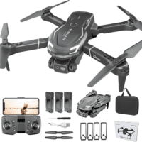 Cool Mini Drone with Camera for Kids Adults Beginners, 1080P FPV Camera Remote Control Drone for Kids with 3 Batteries, One-Click Take Off/Landing, Altitude Hold, Headless Mode, 360° Flips, 3-Gear Speeds , Emergency Stop, Toys Gifts for Kids