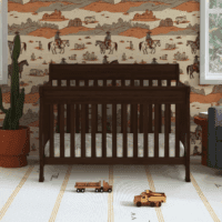 Kalani 4-In-1 Convertible Baby Crib with Wooden Toddler Bed, Daybed & Full-Size Bed Conversion - Easy to Assemble & GREENGUARD Gold Certified - 4 Adjustable Mattress Heights - Espresso - Image 2
