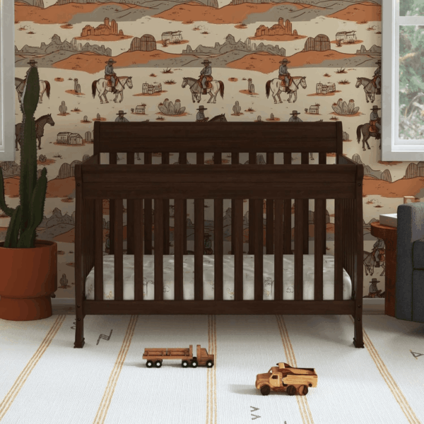 Kalani 4-In-1 Convertible Baby Crib with Wooden Toddler Bed, Daybed & Full-Size Bed Conversion - Easy to Assemble & GREENGUARD Gold Certified - 4 Adjustable Mattress Heights - Espresso - Image 2
