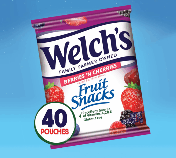 Fruit Snacks, Berries 'N Cherries, Bulk Pack, Individual Single Serve Bags, 0.8 Oz (Pack of 40) - Image 2