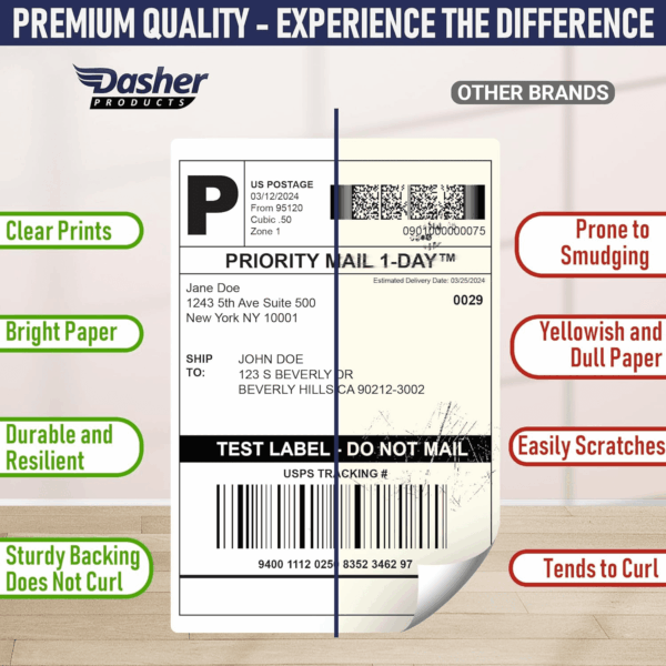Thermal Shipping Labels Compatible with Dymo Labelwriter 4XL 1744907 4X6 Internet Postage Labels, Water Resistant, Strong Adhesive, Perforated, 220 per Roll, NOT for 5XL (4 Pack) - Image 4
