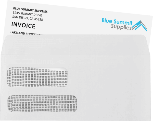 500 No. 9 Flip and Seal Double Window Security Envelopes - Designed for Quickbooks Invoices and Business Statements with Self Seal Flip Press and Seal Flap -Number 9 Size 3 7/8 Inch X 8 7/8 Inch - Image 2