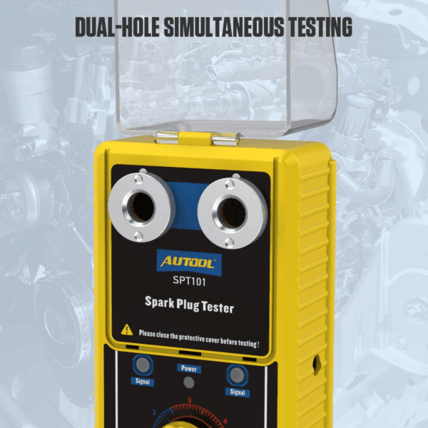 Car Spark Plug Tester,Automotive Engine Ignition Plug Analyzer 110V with Protective Cover Spark Plug 0 to 6000Rpm with Double Hole 12MM Spark Plug Socket - Image 2