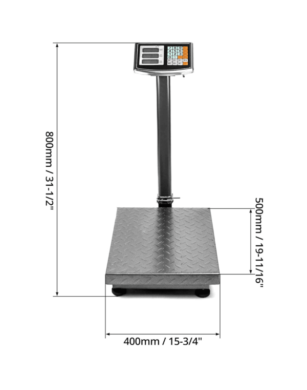 Foldable 600LB Weight Computing Postal Scale, Floor Platform Digital Scale, Accurate Warehouse Large Shipping Mailing LB/KG Calculator - Image 6