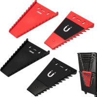 4 Pack Magnetic Wrench Organizer, 48-Slot Magnetic Wrench Holder for Tool Box Drawer Chest&Wall Mounted, SAE(1/4" - 1-1/16") and Metric(6Mm-24Mm)