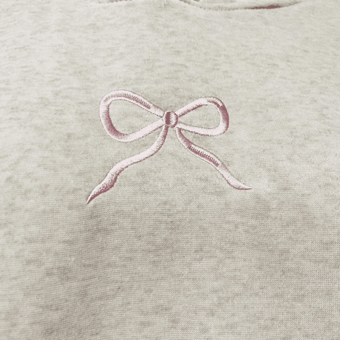 Embroidery Hoodies Women Cute Bowknot Graphic Preppy Pullover for Teen Girl Oversized Long Sleeve Hood Sweatshirt - Image 7