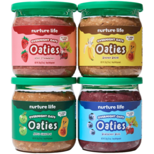 Overnight Oats, Variety Pack, Healthy Snacks for Kids, Nutritious Breakfast Food for Children W/Real Fruit & Hidden Veggies, No Added Sugar, Ready to Eat Meals for Toddlers & Kids, 4 Pack