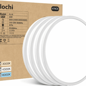 4PACK White Flush Mount LED Ceiling Light, 9Inch 24Watt, 3000K/4500K/6000K, Ultra Slim for Bedroom, Living Room, Kitchen, Hallway, NOT-DIMMABLE