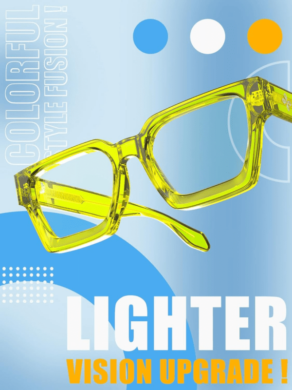 Enhanced Version Rectangle Chic Preppy Look Blue Light Blocking Glasses for Women Men RIVER-LIGHTER - Image 4