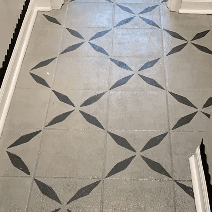 4Pcs Reusable Tile Stencils 12X12 Inch, Concrete Patterns, for Patio, Large Painting Floors, Wall Painting, Creamy-White, Stencils-4Lingxing - Image 5