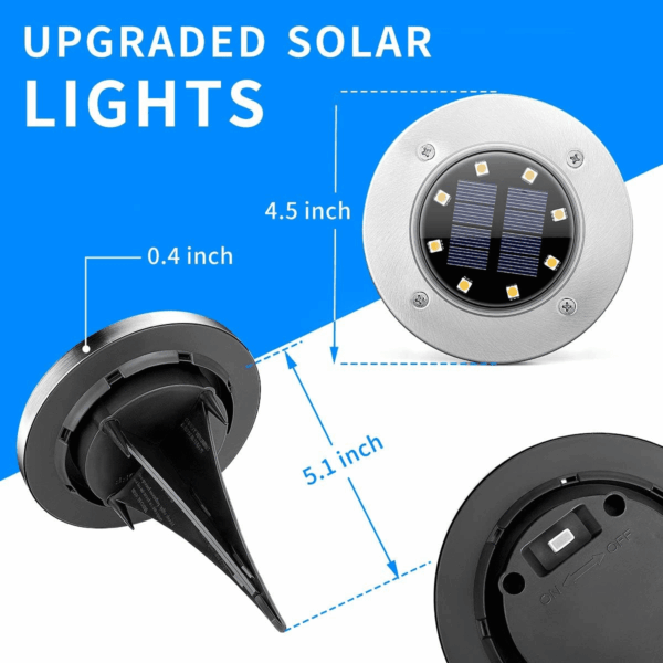 Solar Lights Outdoor Waterproof, 12 Pack Solar Ground Lights, Solar Garden Lights Landscape Lighting for Pathway Driveway Patio Backyard Walkway (Cool White) - Image 6