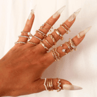 Gold Knuckle Rings Set for Women Stackable Joint Finger Midi Rings Dainty Cubic Crystal Zirconia Simple Hollow Twist Cute Rings Pack Jewelry Gift - Image 4
