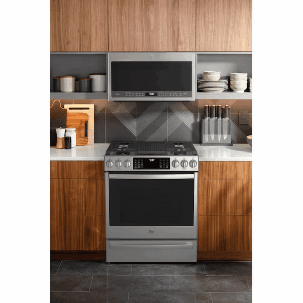 Profile 30-In 5 Burners 5.6-Cu Ft Air Fry Convection Oven Slide-In Natural Gas Ran ( Finrprint-Resistant Stainless Steel ) - Image 12