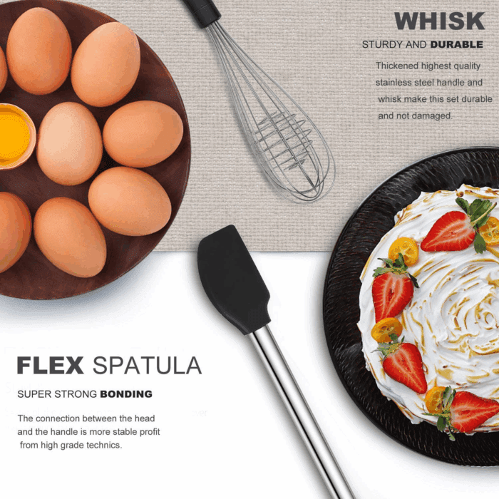 Kitchen Utensil Set-Silicone Cooking Utensils-33 Kitchen Gadgets & Spoons for Nonstick Cookware-Silicone and Stainless Steel Spatula Set-Best Kitchen Tools, Useful Pots and Pans Accessories - Image 4