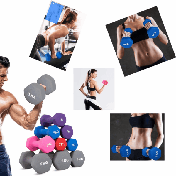 Weights Dumbbells 10 Colors Options Compatible with Set of 2 Neoprene Dumbbells Set,1-15 LB, Anti-Slip, Anti-Roll, Hex Shape - Image 8