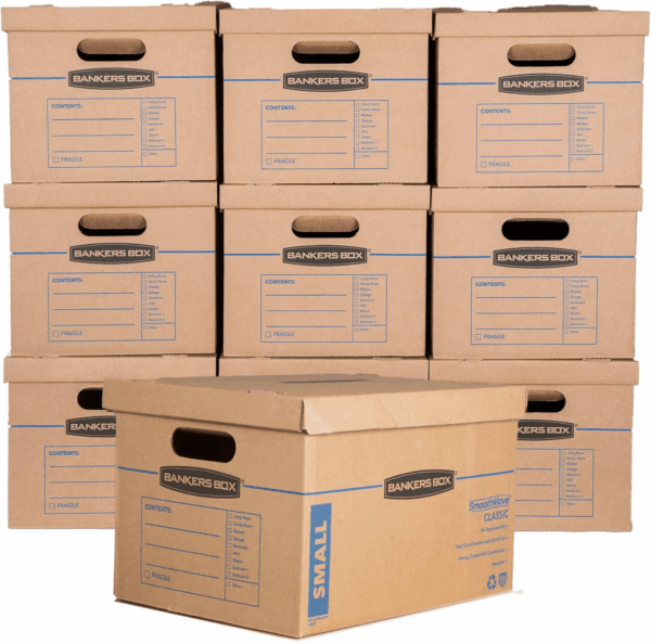 Small Classic Moving Box 10 Pack, Reinforced Handles, Tape-Free Assembly, Box with Lid, 15-In X 12-In X 10-In (7714901) - Image 8